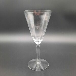 Vintage Manganese Glass Wine Goblet EAPG Fluted Stem Clear